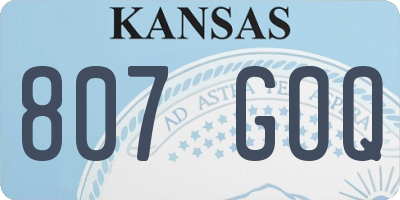KS license plate 807GOQ