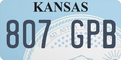 KS license plate 807GPB