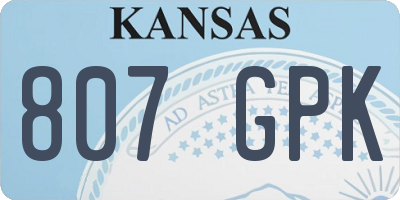 KS license plate 807GPK