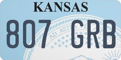 KS license plate 807GRB