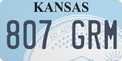 KS license plate 807GRM