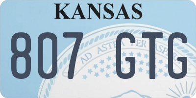KS license plate 807GTG