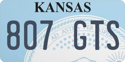 KS license plate 807GTS