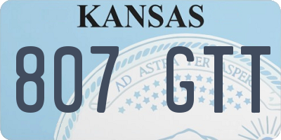 KS license plate 807GTT