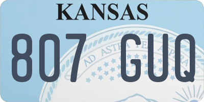 KS license plate 807GUQ