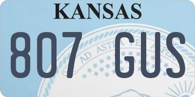 KS license plate 807GUS