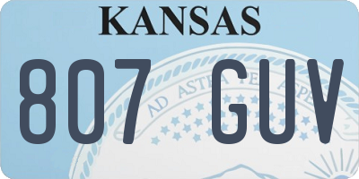 KS license plate 807GUV
