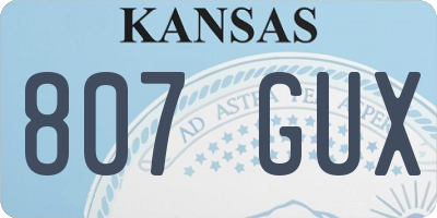 KS license plate 807GUX