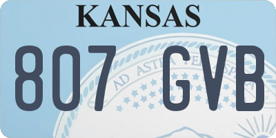 KS license plate 807GVB