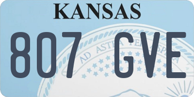 KS license plate 807GVE