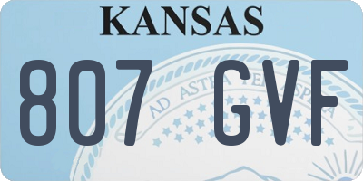 KS license plate 807GVF