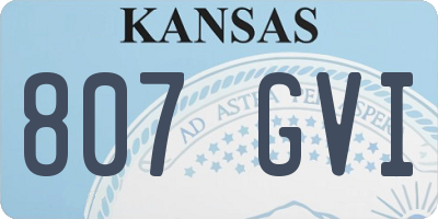 KS license plate 807GVI