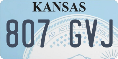 KS license plate 807GVJ