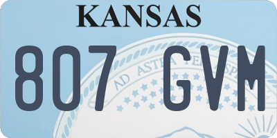 KS license plate 807GVM