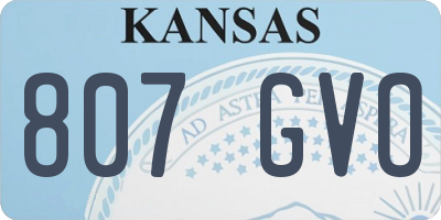 KS license plate 807GVO