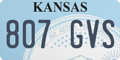 KS license plate 807GVS