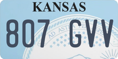 KS license plate 807GVV