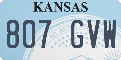 KS license plate 807GVW