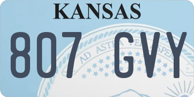 KS license plate 807GVY