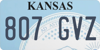 KS license plate 807GVZ