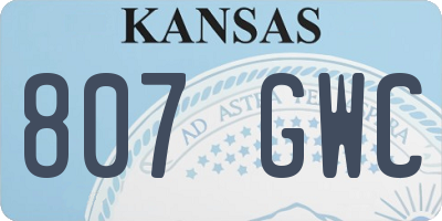 KS license plate 807GWC
