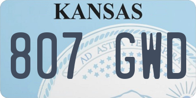 KS license plate 807GWD