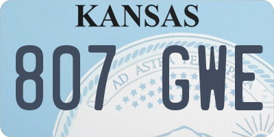 KS license plate 807GWE