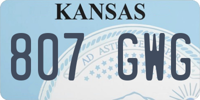 KS license plate 807GWG