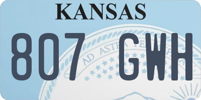 KS license plate 807GWH
