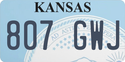 KS license plate 807GWJ
