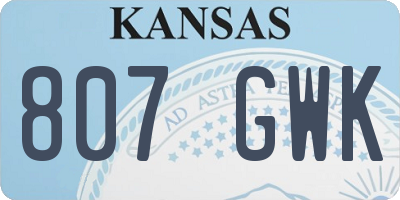 KS license plate 807GWK