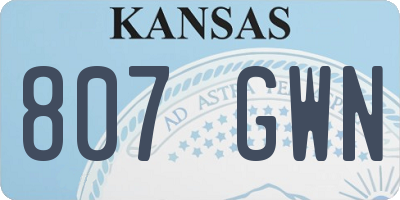 KS license plate 807GWN