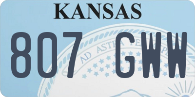 KS license plate 807GWW