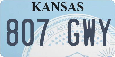 KS license plate 807GWY