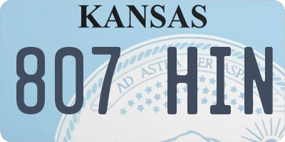 KS license plate 807HIN