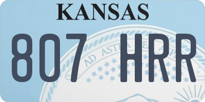KS license plate 807HRR