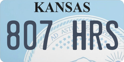 KS license plate 807HRS