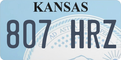 KS license plate 807HRZ