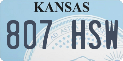 KS license plate 807HSW