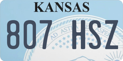 KS license plate 807HSZ