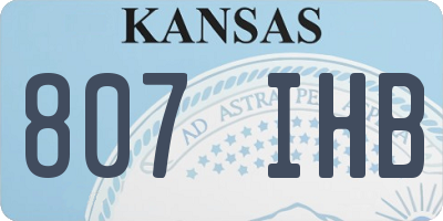 KS license plate 807IHB