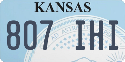 KS license plate 807IHI