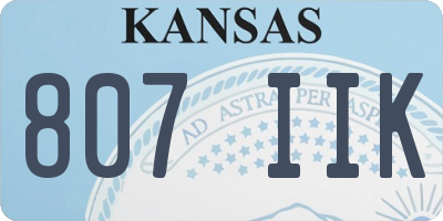 KS license plate 807IIK