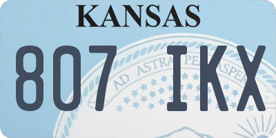 KS license plate 807IKX