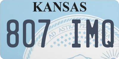 KS license plate 807IMQ