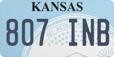 KS license plate 807INB