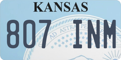 KS license plate 807INM