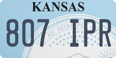 KS license plate 807IPR