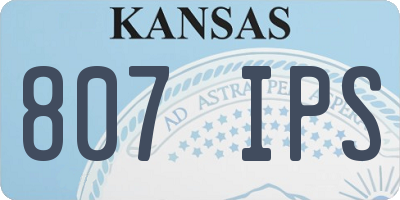 KS license plate 807IPS