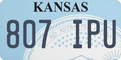 KS license plate 807IPU